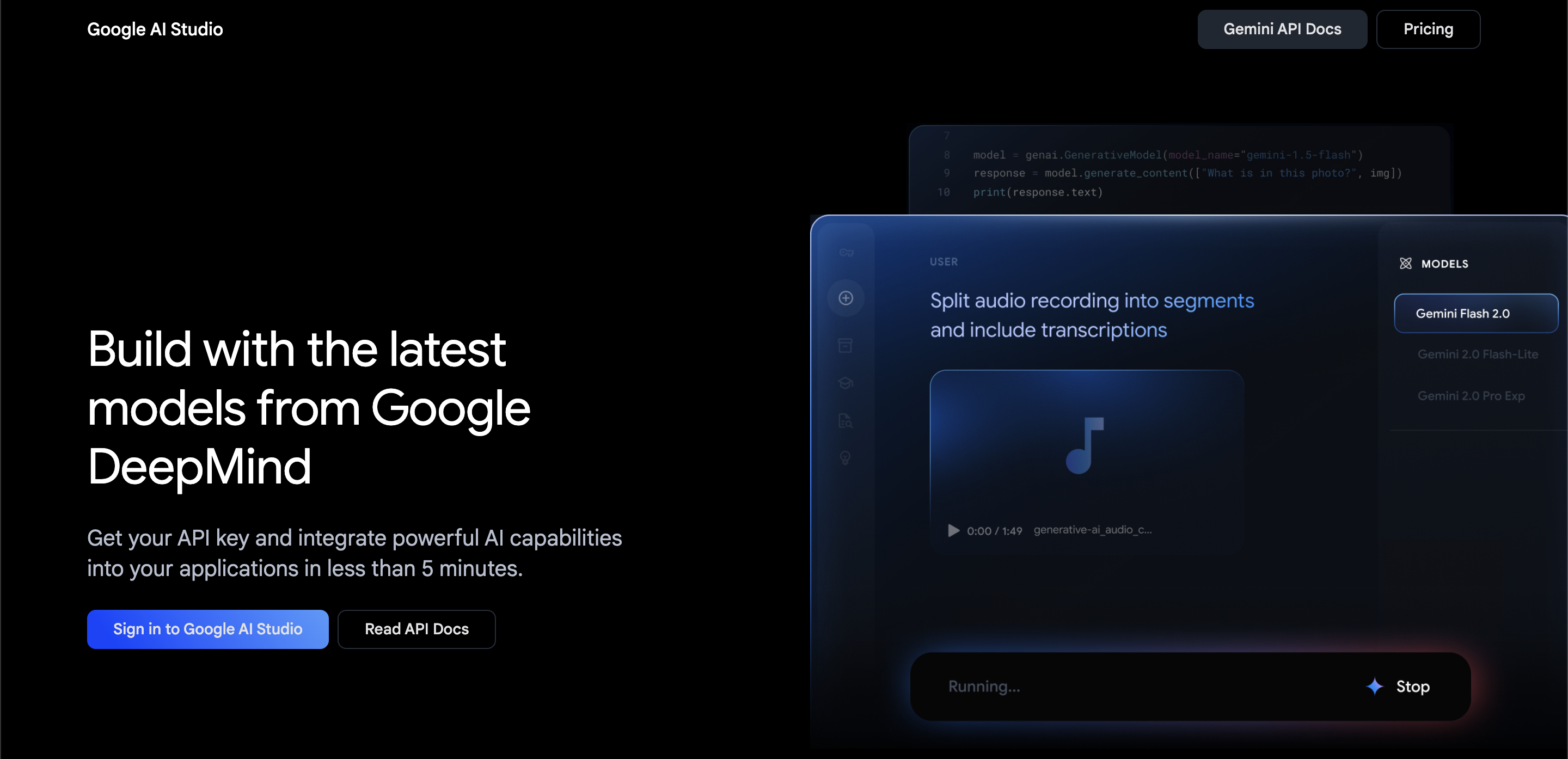 AI Studio Homepage