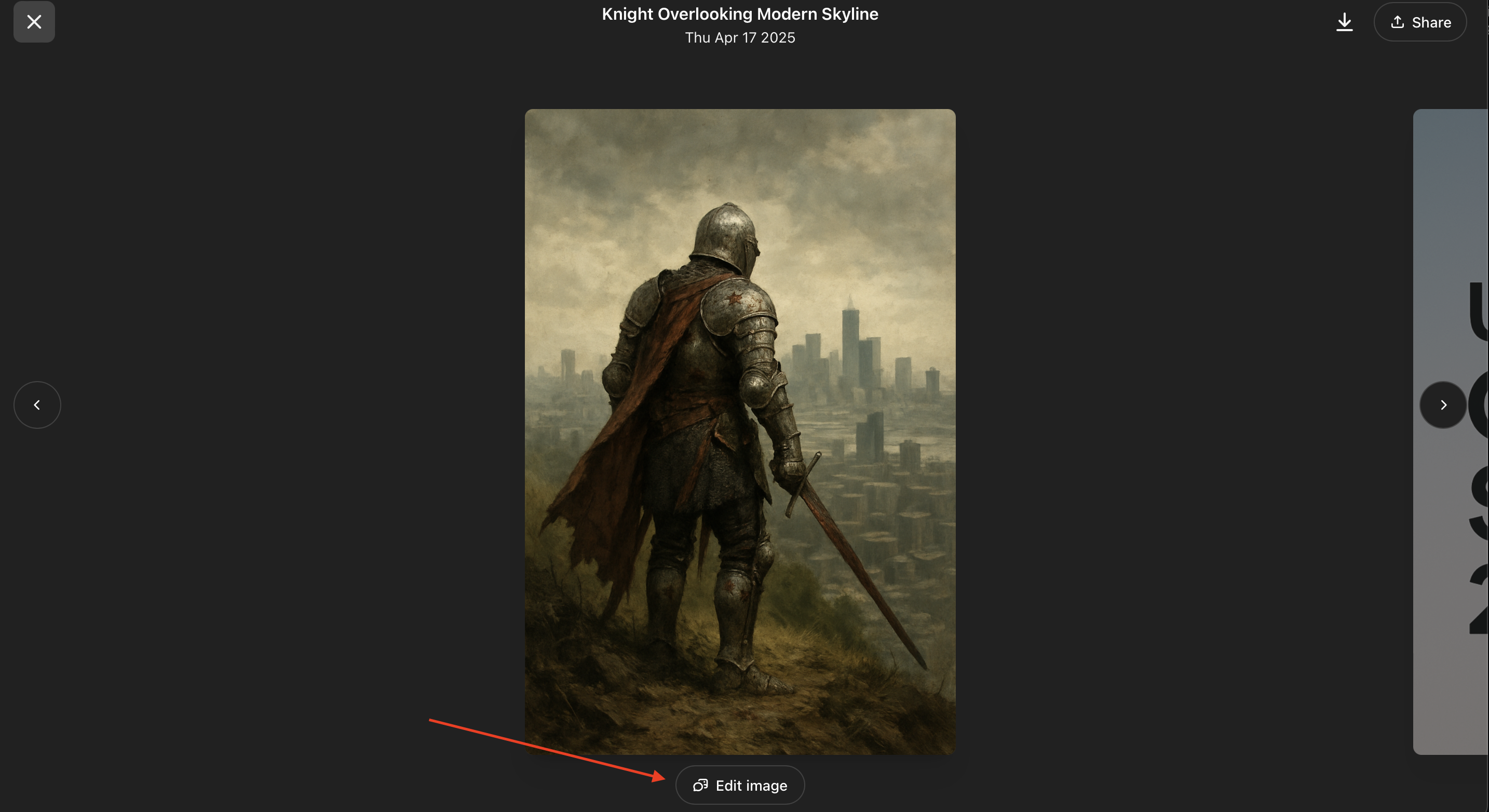 ChatGPT Image Editing Interface